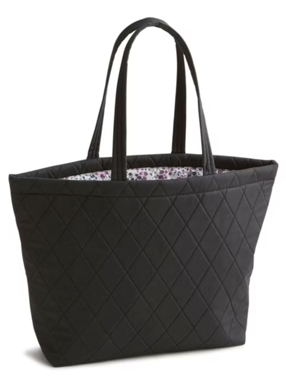 Vera Bradley East West Tote in Black with Moonless River NWT